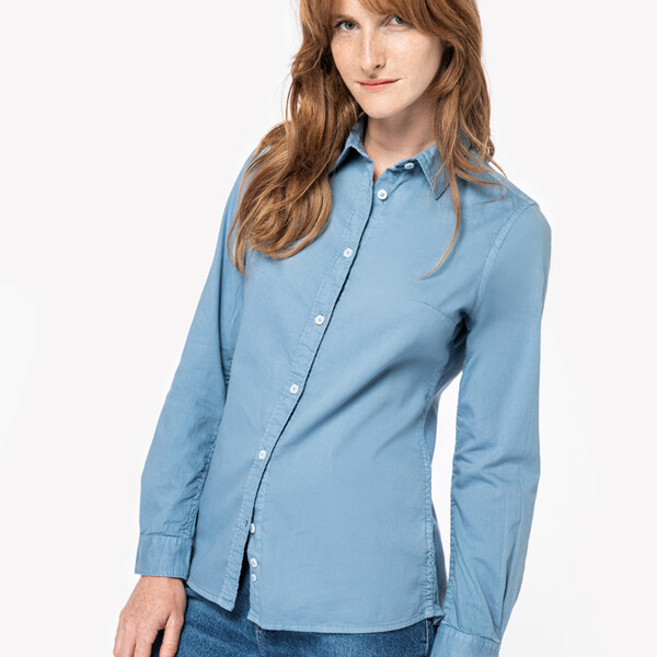 Native Spirit Ladies Washed Long Sleeve Shirt Thumbnail