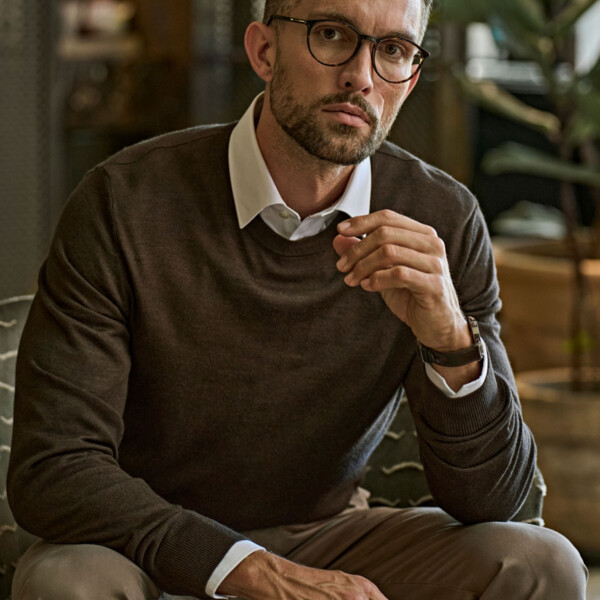 Men's Crew Neck Knitted Sweater Thumbnail