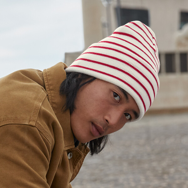Beechfield Original Deep Cuffed Striped Beanie Thumbnail