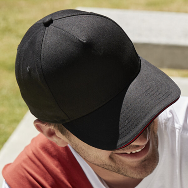 Beechfield EarthAware® Classic Organic Cotton 5 Panel Sandwich Peak Cap Thumbnail