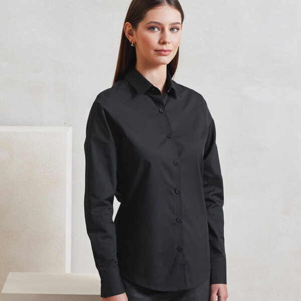 Women’s long sleeve ‘Recyclight’ poplin shirt Thumbnail