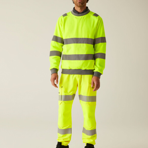 Hi-Vis Pro Contrast Crew Neck Sweatshirt Thumbnail