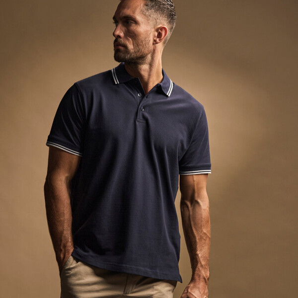 Luxury stripe stretch polo (1407) Thumbnail