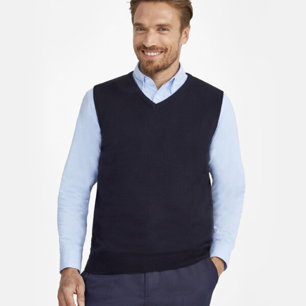 SOL'S Unisex Gentlemen Sleeveless Cotton Acrylic V Neck Sweater Thumbnail