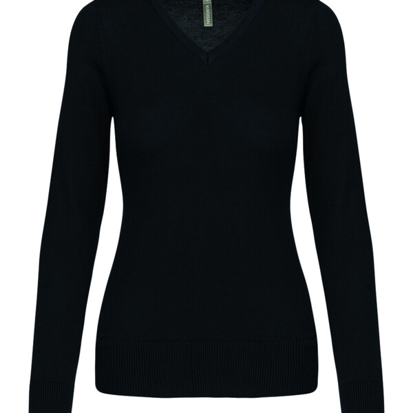 Kariban Ladies Cotton Acrylic V Neck Sweater Thumbnail