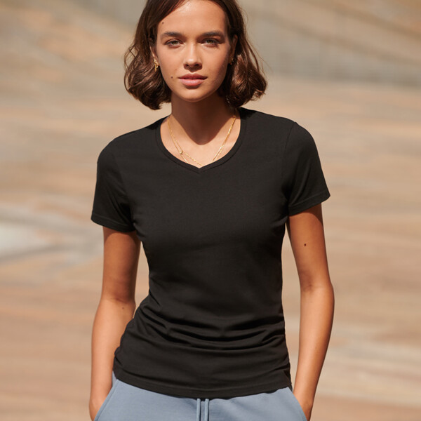 SF Clothing Ladies Feel Good Stretch V Neck T-Shirt Thumbnail