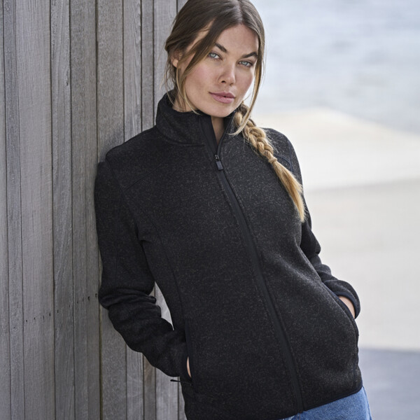 Tee Jays Ladies Knitted Outdoor Fleece Jacket Thumbnail