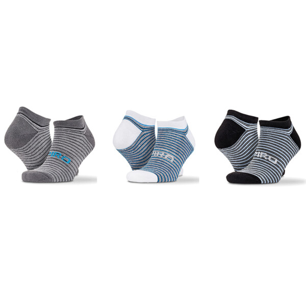 Spiro 3 Pack Mixed Stripe Sneaker Socks Thumbnail