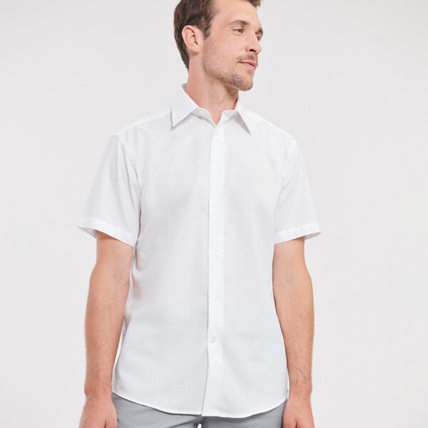 Russell Collection Short Sleeve Tailored Oxford Shirt Thumbnail