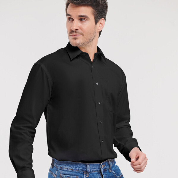 Russell Collection Long Sleeve Easy Care Cotton Poplin Shirt Thumbnail